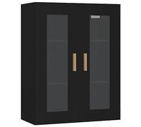 vidaXL Armario de Pared Colgante Mueble Aparador Almacenamiento Oficina Sala de Estar Dormitorio Estante Flotante Salón Decoración Negro