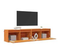 vidaXL Armario de Pared con Estante 2 pcs Marrón Cera 80 x 30 x 35 cm, Dormitorio, Rectangular, Moderno, Elementos de diseño para Espacios cómodos e Interiores funcionales, Opciones Elegantes