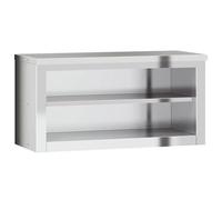 vidaXL Armario de pared de cocina con estante, acero inoxidable