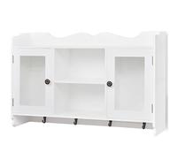 vidaXL Armario/Vitrina Material MDF de Pared para Libros/DVD/Cristalería Blanco