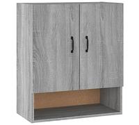 vidaXL Armario de Pared Estante Flotante Almacenaje Salón Sala de Estar Hogar Muebles Decoración Madera Contrachapada Gris Sonoma 60x31x70 cm