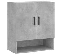 vidaXL Armario de Pared Madera de ingeniería Gris hormigón 60x31x70 cm, Armario, Vitrina, Armario de almacenaje con Puerta, Armario de almacenaje
