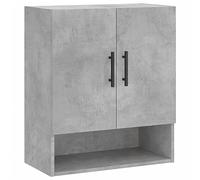 vidaXL Armario de Pared Madera de ingeniería Gris hormigón 60x31x70 cm, Armario, Vitrina, Armario de almacenaje con Puerta, Armario de almacenaje