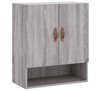 vidaXL Armario de Pared Madera de ingeniería Gris Sonoma 60x31x70 cm, Armario, Vitrina, Armario de almacenaje con Puerta, Armario de almacenaje