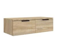 vidaXL Armario de pared colgante para TV aparador con cajones madera contrachapada roble