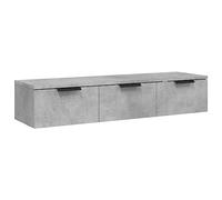 vidaXL Armario de Pared Mueble Aparador Almacenaje Cajones Colgante para TV Estante Flotante Salón Decoración Madera Contrachapada Gris Hormigón