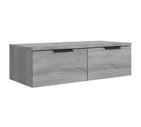vidaXL Armario de Pared Mueble Aparador Almacenaje Cajones Colgante para TV Estante Flotante Salón Decoración Madera Contrachapada Gris Sonoma