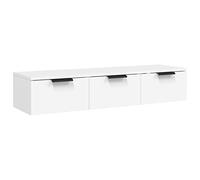 vidaXL Armario de Pared Mueble Aparador Almacenaje Cajones Colgante para TV Estante Flotante Salón Decoración Madera Contrachapada Blanco