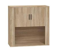 vidaXL Armario de Pared Mueble Colgante Auxiliar Puertas Almacenamiento Cuarto Baño Sala de Estar Cocina Madera Contrachapada Roble Sonoma
