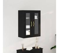 vidaXL Cabinet Buffet Moderno de Roble Negro con Puertas de Vidrio y Estantes Ajustables para Sala de Estar Comedor Acabado Mate Elegante Manijas Doradas Almacenamiento Muebles Estante Solución Estilo