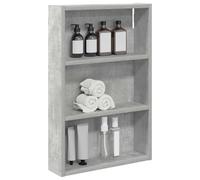 vidaXL Armario de Pared para baño Gris Concreto 40 x 10 x 60,5 cm, Gabinete de baño Rectangular Moderno, solución de Almacenamiento eficiente, estantes Minimalistas, decoración para organización