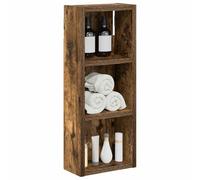 vidaXL Armario de Pared para baño Roble Ahumado 20 x 10 x 50 cm, Gabinete de baño Rectangular Moderno, solución de Almacenamiento eficiente, estantes Minimalistas, decoración para organización