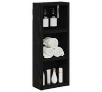 vidaXL Armario de Pared para baño Roble Negro 20 x 10 x 50 cm, Gabinete de baño Rectangular Moderno, solución de Almacenamiento eficiente, estantes Minimalistas, decoración para organización