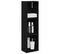 vidaXL Armario de Pared para baño Roble Negro 20 x 14 x 70 cm, Gabinete de baño Rectangular Moderno, solución de Almacenamiento eficiente, estantes Minimalistas, decoración para organización
