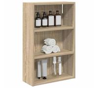 vidaXL Armario de Pared para baño Roble Sonoma 40 x 16 x 62,5 cm, Gabinete de baño Rectangular Moderno, solución de Almacenamiento eficiente, estantes Minimalistas, decoración para organización