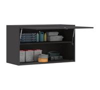 vidaXL Armario de Pared para el Garaje Negro 90 x 40 x 53 cm, Armario para Sala, Mueble Moderno, diseño ahorrador de Espacio, Unidades organizadoras funcionales