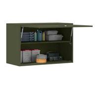 vidaXL Armario de Pared para el Garaje Verde Oliva 80 x 40 x 53 cm, Armario para Sala, Mueble Moderno, diseño ahorrador de Espacio, Unidades organizadoras funcionales