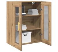 vidaXL Armario de Pared con Puertas Vidrio Roble Artisan 69,5x34x90 cm