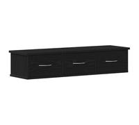 vidaXL Armario de Pared Roble Negro 88x26x18,5 cm Madera de ingeniería, Armario de Pared para TV, Mueble de Pared para TV, Mueble Flotante para TV