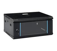 vidaXL Armario de Red de Pared Permanente Almacenaje Datos Gabinete Router Módem de Fibra Óptica Puerta Cerradura 4U 19" IP20 600x450x285 mm