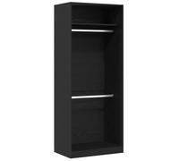 vidaXL Armario de Roble Negro 80 x 50 x 200 cm, un Armario Resistente de Madera Hecha con Estante y Barra para Colgar, Ideal para Guardar Cosas en el Dormitorio, con un Toque Moderno en Tus Muebles