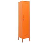 vidaXL Armario de Taquilla Casillero Escuela Libros Archivos Almacenamiento Oficina Archivador Habitación de Acero Naranja 35x46x180 cm