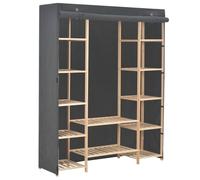 vidaXL Armario de Tela Ropero Almacenamiento Casa Hogar Salón Sala Estar Habitaciones Dormitorios Organización Jardín Decoración 135x40x170 cm Gris