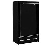 vidaXL Armario de Tela Ropero Organización Ropa Casa Hogar Excelente Solución Almacenaje Práctico Ideal Robusto Duradero Amplio Negro 87x49x159cm