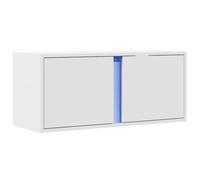 vidaXL Armario de TV con iluminación LED, armario colgante para sala de estar, mesa de TV, tablero de TV, color blanco