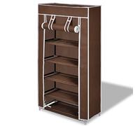 vidaXL Armario de Zapatos de Tela con Cubierta 58 x 28 x 106 cm Marrón