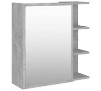 vidaXL Armario Espejo de Baño Inodoro Aseo Muebles Mobiliario Almacenamiento Estante Decoración Adorno Contrachapada Gris Hormigón 62,5x20,5x64 cm