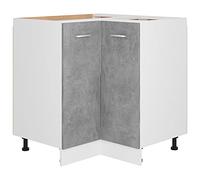 vidaXL Armario esquinero bajo Lyon Gris hormigón, 75,5 x 75,5 x 81,5 cm, Madera de ingeniería
