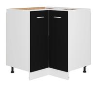 vidaXL Armario de Cocina Muebles Mobiliario Duradero Mesa de Trabajo Almacenamiento Cuencos Platos Ollas Alacena Contrachapada Negro 75,5x75,5x80,5cm