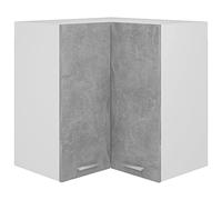 vidaXL Armario Colgante Esquina Muebles Mobiliario Estante Almacenamiento Alacenas Cocina Cuencos Platos Ollas Contrachapada Gris Hormigón 57x57x60 cm