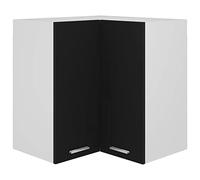 vidaXL Armario Colgante de Esquina Muebles Mobiliario Estante Almacenamiento Alacenas Cocina Cuencos Platos Ollas Contrachapada Negro 57x57x60 cm