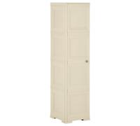 vidaXL Armario Estante Almacenamiento Herramienta Organizador Jardín Patio Oficina de Plástico Diseño de Madera Blanco Angora 40x43x164 cm