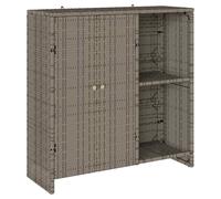 vidaXL Armario Moderno de Ratán | Gris Uso Interior/Exterior Almacenamiento Amplio Acabado Mate Muebles Buffet Exhibición Estantes Elegantes Organizacional
