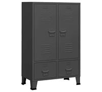 vidaXL Armario Industrial Almacenamiento Aparador Librería Alacena Estantería Organizador Muebles Hogar Estable Acero Gris Antracita 67x35x107 cm