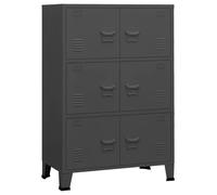 vidaXL Armario Industrial Documentos Oficina Despacho Archivos Estudio Almacenamiento Muebles Estante Metal Gris Antracita 75x40x115 cm