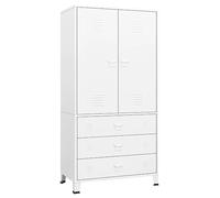 vidaXL Armario Industrial Ropa Roperos Percheros Estante Perchas Jerséis Vaqueros Organizador Almacenaje Guardarropa Muebles Metal Blanco 90x50x180 cm