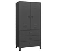 vidaXL Armario Industrial Ropa Roperos Percheros Estante Perchas Jerséis Vaqueros Organizador Almacenaje Guardarropa de Metal Gris Antracita 90x50x180 cm