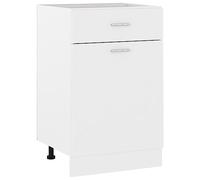 vidaXL Armario de Cocina Muebles Mobiliario Duradero Mesa de Trabajo Almacenamiento Cuencos Platos Ollas Alacena de Contrachapada Blanco 50x46x81,5 cm