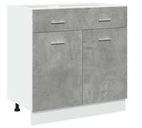 vidaXL Mueble bajo con cajón Lyon, Gris hormigón, 80 x 46 x 81,5 cm, Madera de ingeniería