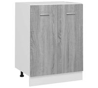 vidaXL Armario Inferior de Cocina Muebles Estantería Almacenamiento Guardar Cuencos Platos Ollas Electrodomésticos Contrachapado Gris 60x46x81,5 cm