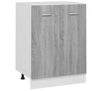 vidaXL Armario Inferior de Cocina Muebles Estantería Almacenamiento Guardar Cuencos Platos Ollas Electrodomésticos Contrachapado Gris 60x46x81,5 cm