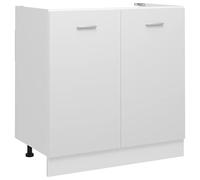 vidaXL Armario de Cocina Muebles Mobiliario Duradero Mesa de Trabajo Almacenamiento Cuencos Platos Ollas Alacena de Contrachapada Blanco 80x46x81,5 cm