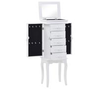 vidaXL Armario Joyero Pie Blanco Clóset Mueble Organizador Repisas Estantería