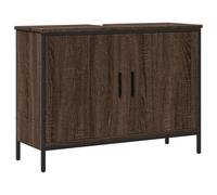 vidaXL Armario para Lavabo de Baño, Mueble Bajo Lavamanos, Almacenamiento para Champú, Decoración para Hogar, Madera de Ingeniería Roble Marrón