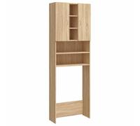 vidaXL Armario para lavadora y secadora de baño con estantería Roble Sonoma 64x25,5x190 cm