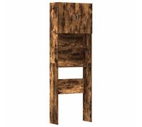 vidaXL Armario Lavadora Madera ingeniería Roble Ahumado 64x24x190 cm, Armario de Lavadora, Armario de lavandería, Armario de lavandería